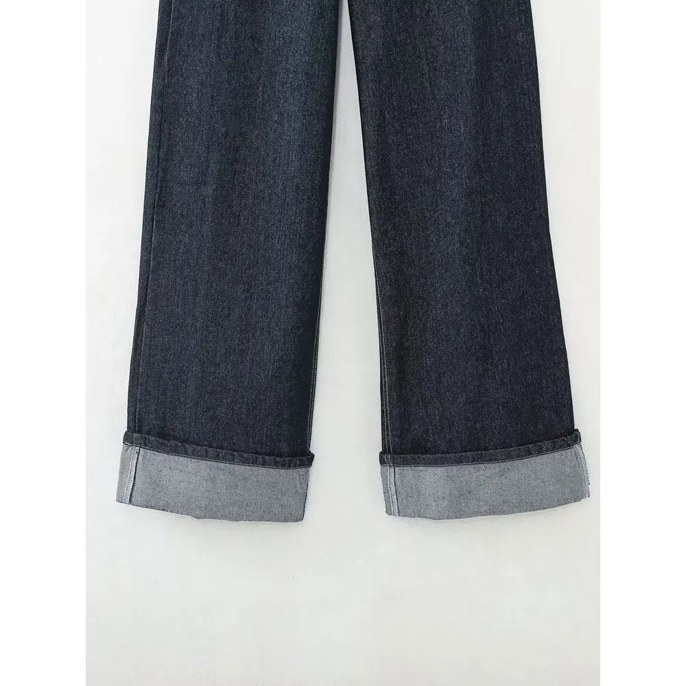 2 pieces women's 2-piece set in blue denim: jacket with pockets and zipped pants chic